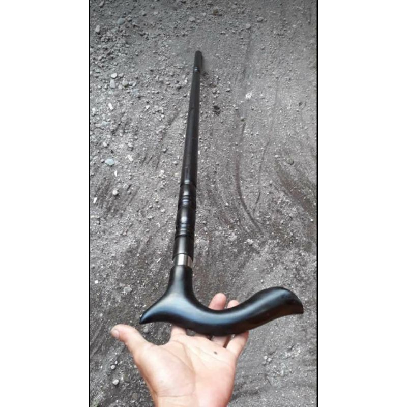 TONGKAT JALAN KAYU KELOR HITAM KALIMANTAN/TONGKAT ORANG TUA KAYU GALIH KELOR HITAM KALIMANTAN 100CM