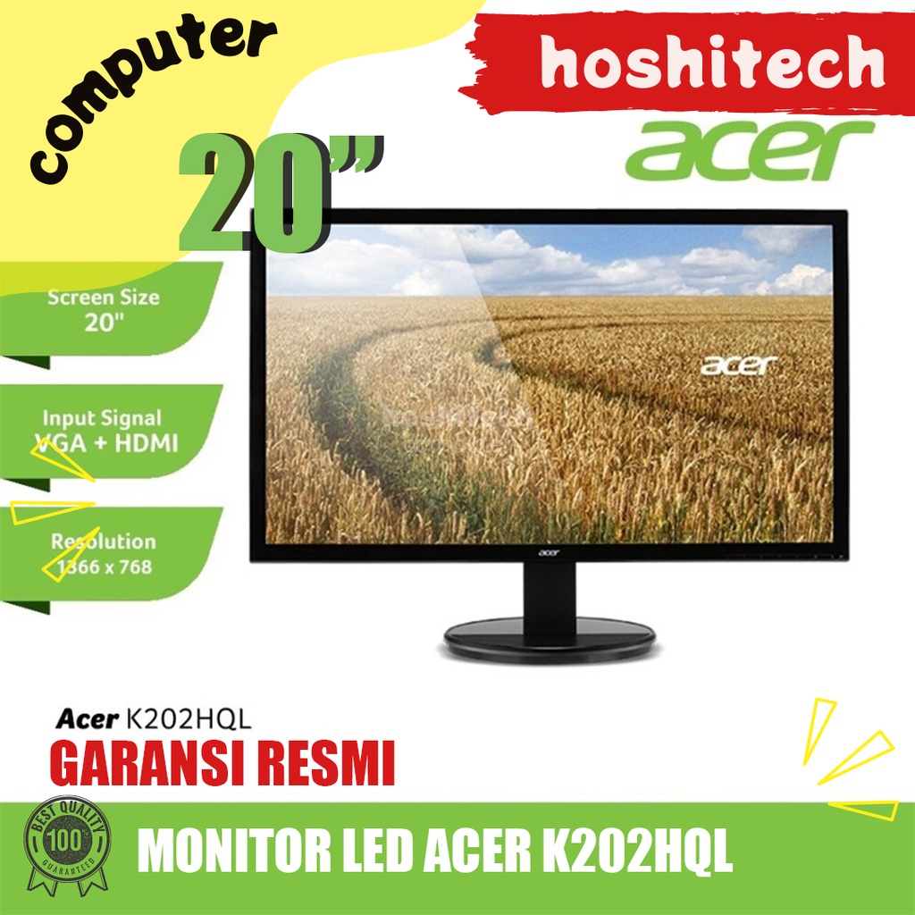 MONITOR LED ACER K202HQL 19.5&quot; 20 INCH