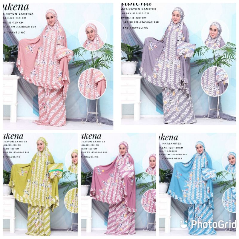 mukena batik rayon premium tebal adem jumbo bigsize