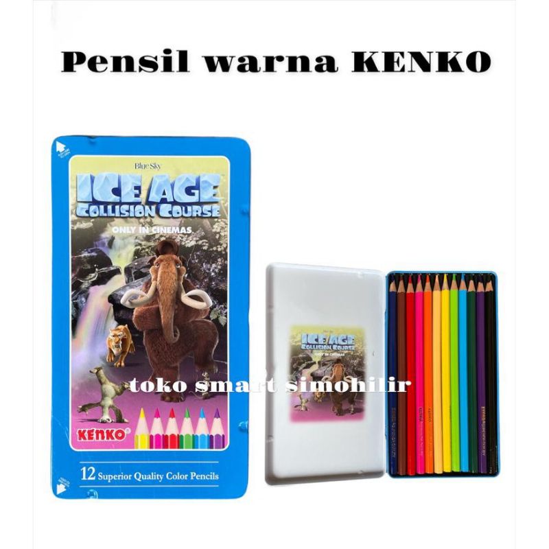 

PENSIL WARNA KENKO 12 WARNA KALENG