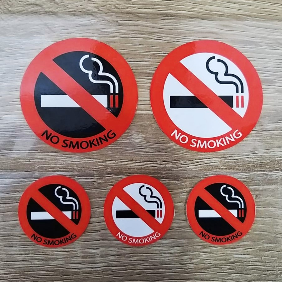 

Sticker No Smoking Dilarang Merokok - putih 8 cm