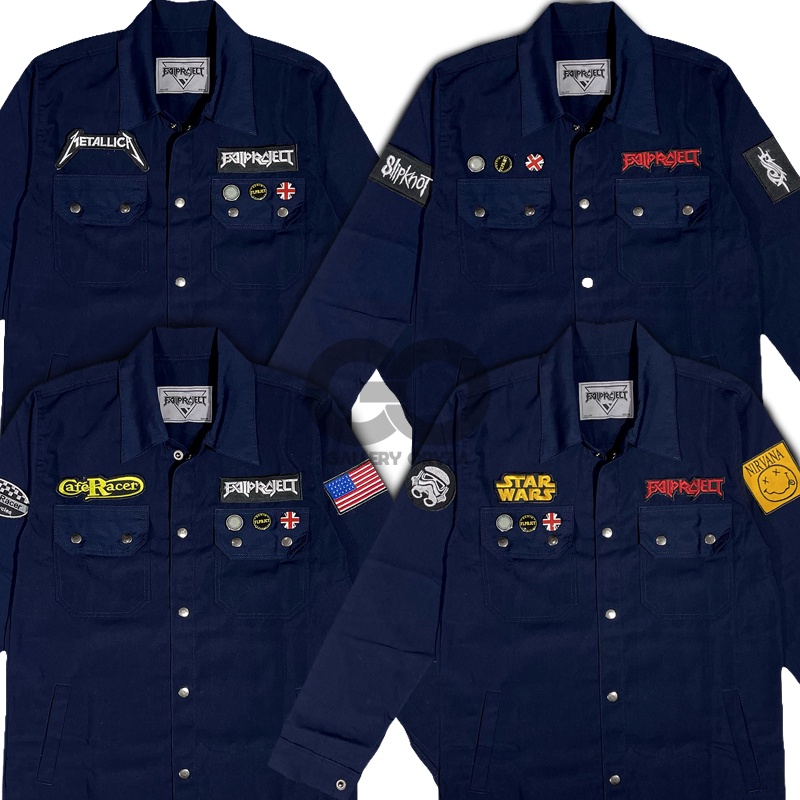 PARKA NAVY PRIA - Field Jacket semi parka | Jaket Trucker semiparka pria / cowok  Navy full bordir (