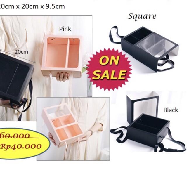 

Korea square Handy Box (1495A) Flower Box - Soft Box - kotak bunga - barang florist