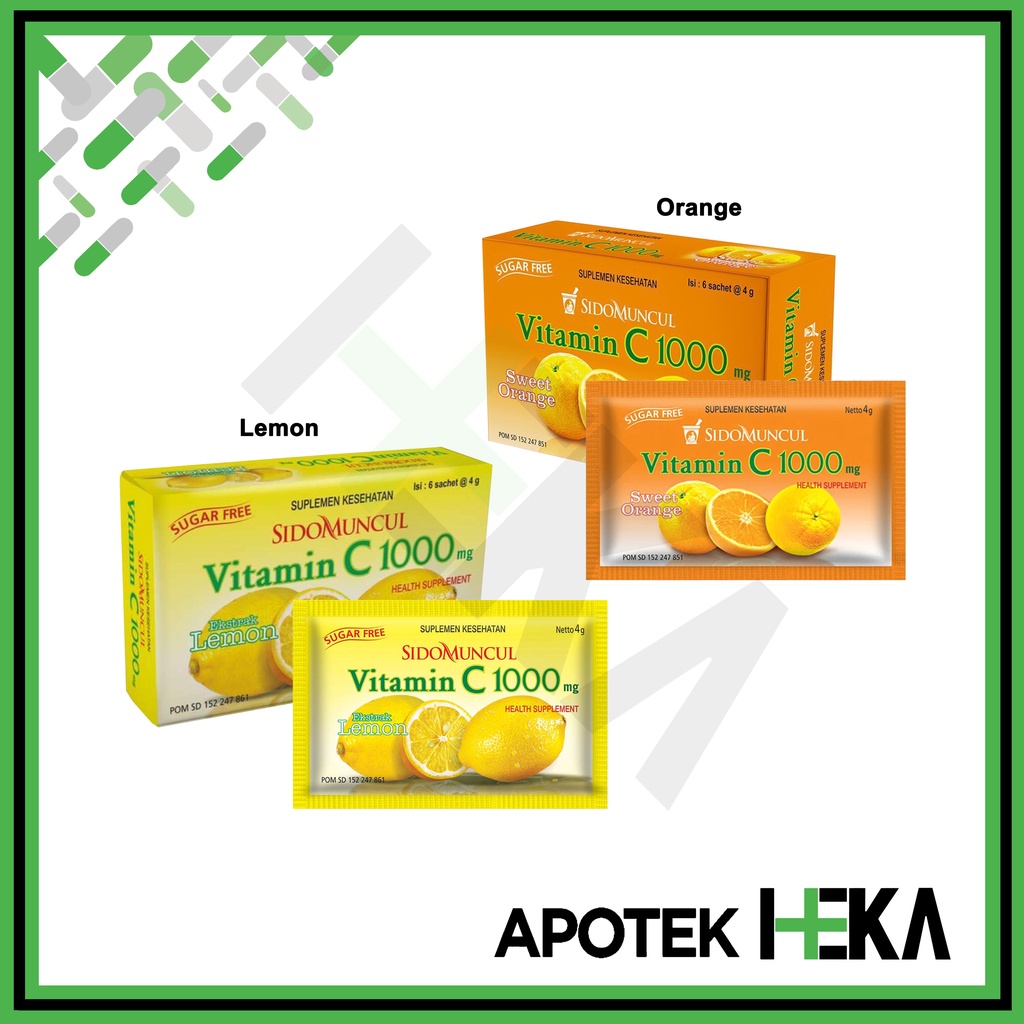 Sidomuncul Vitamin C-1000 Dus isi 6 Sachet  (SEMARANG)