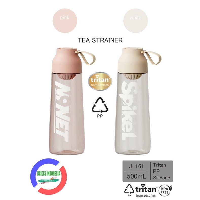 Botol Minum Infus Water J-161 Leakproof 500ml Handle Silicon
