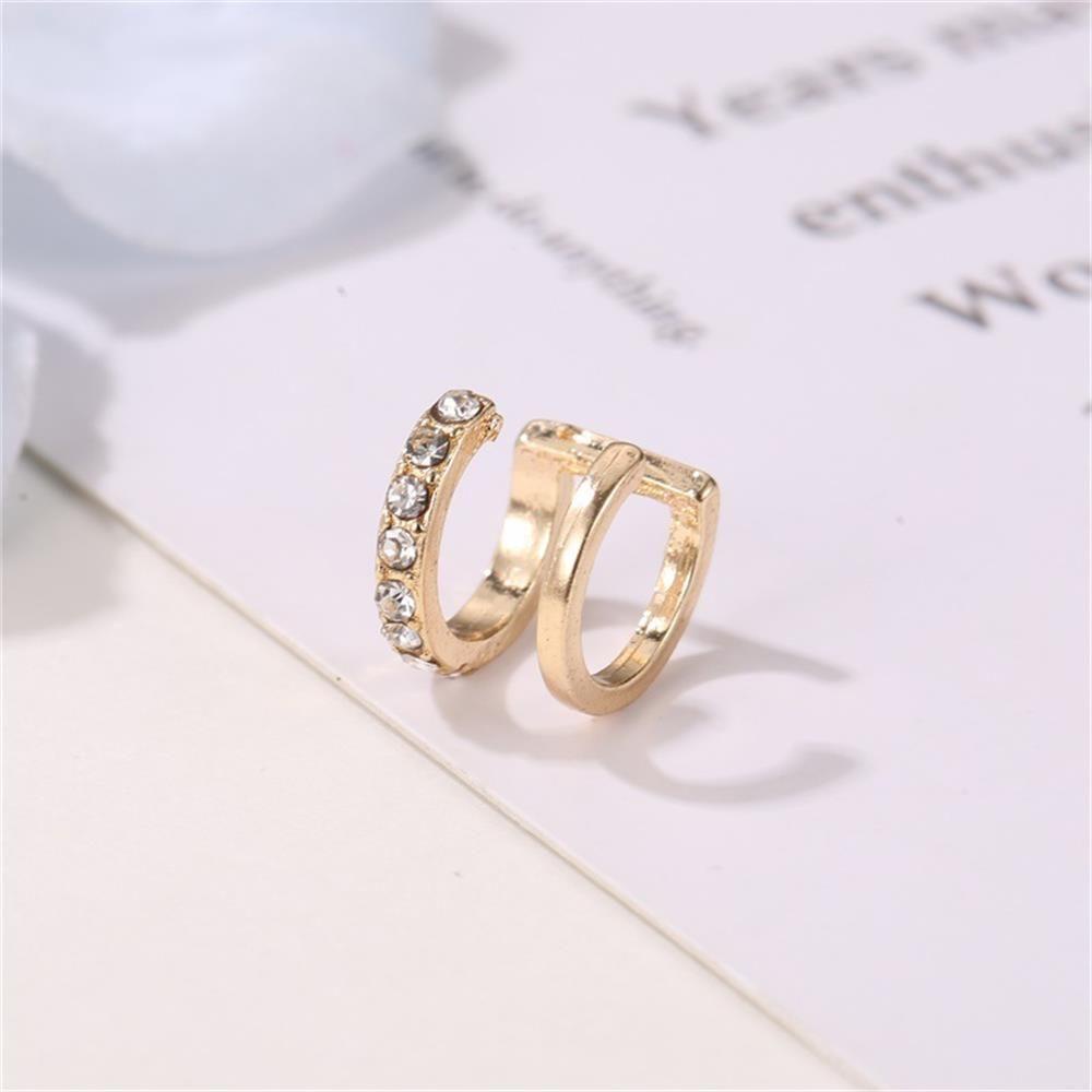 TOP 1/3 PCS CZ Cuff Earrings Fashion Hadiah Pesta Tanpa Tindik Double Band Ear Cuff