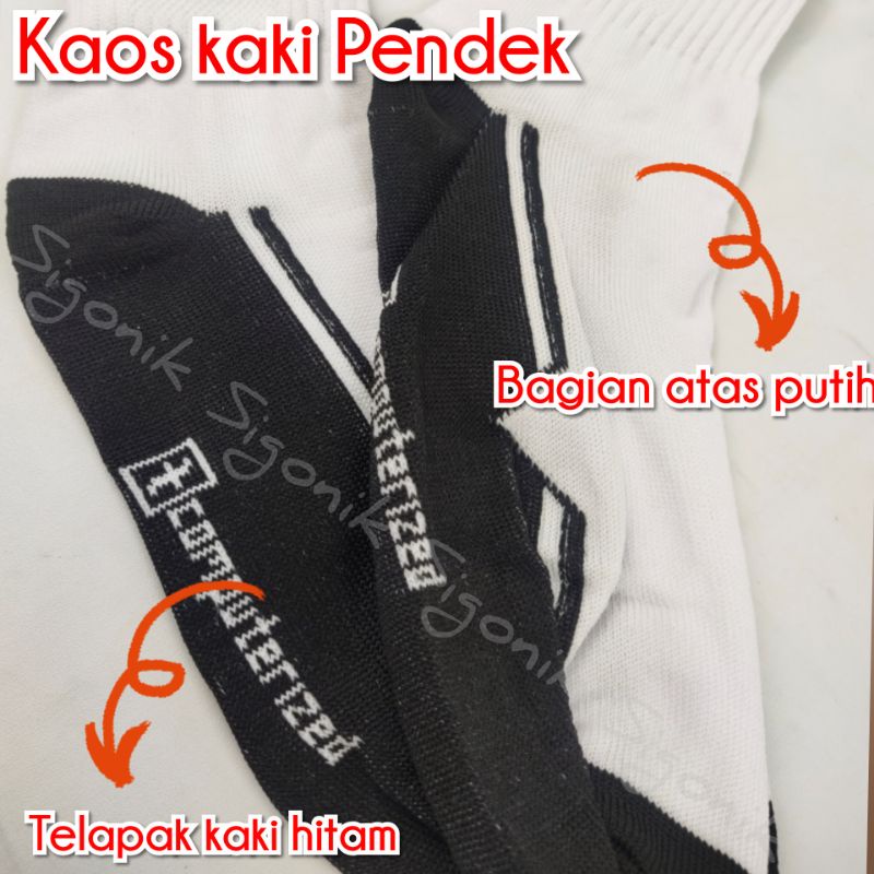 1 Pasang Kaos Kaki Pendek Mata Kaki Hitam Putih Pria Wanita Running Sekolah Kantor Sport Sigonik