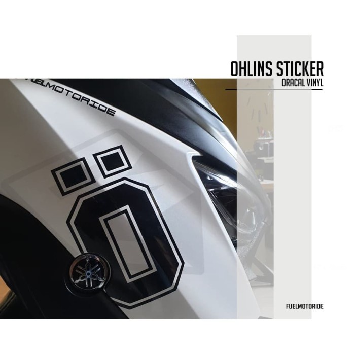 Sticker Logo Ohlins XMAX NMAX PCX ADV FORZA  Cutting Sticker Body Variasi Big  New Ohlins Keren Body