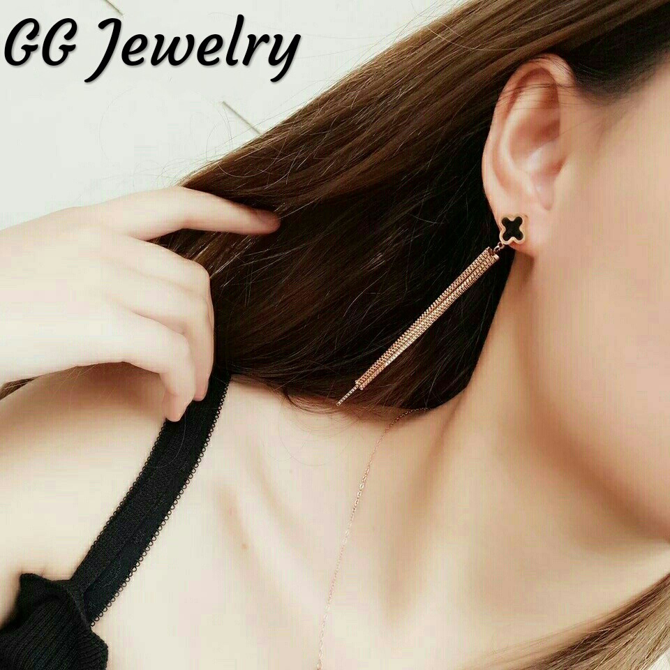 GG Anting Tusuk L*V Juntai 5 Layer Titanium#AT-138