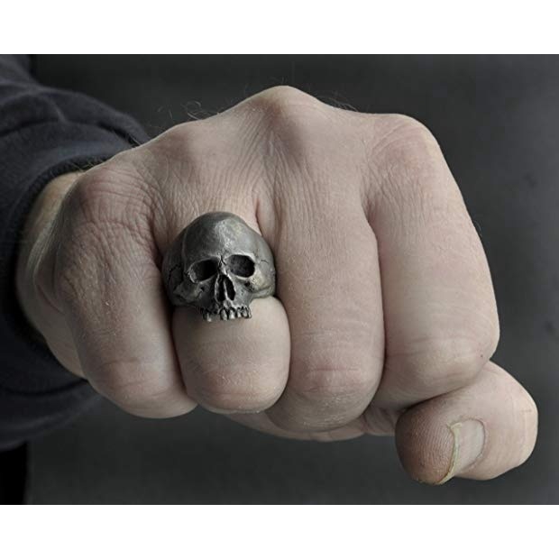 Cincin Tengkorak Gothic Punk Vintage Pria