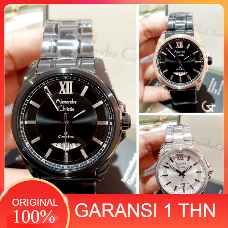 JAM TANGAN PRIA ALEXANDRE CHRISTIE AC 8473 AC8473 BLACK ORIGINAL MURAH