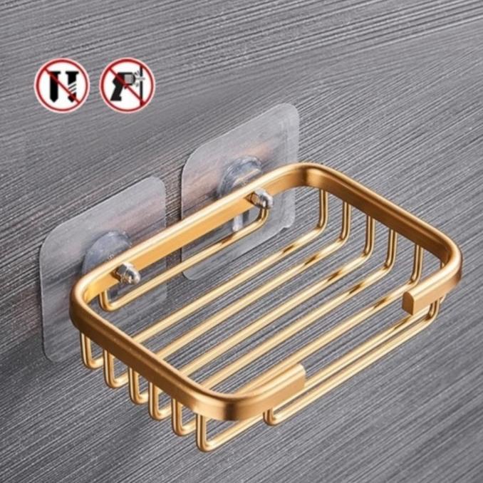 Premium Product Tempat Sabun Batang Gold Tempel Dinding/Rak Sabun Mandi Tempel Dinding/Tempat Sabun 