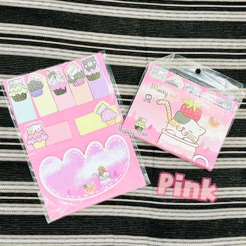 sticky note meow cat sticker notes set kucing meow set besar banyak meow drink memo stick it stiker