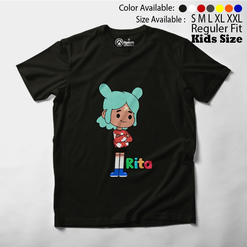 Baju Kaos Atasan Anak Laki-Laki Perempuan Toca Boca World Life Game Anak