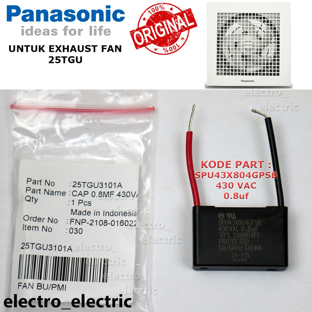 Capasitor Hexaust Fan Panasonic TGU Original