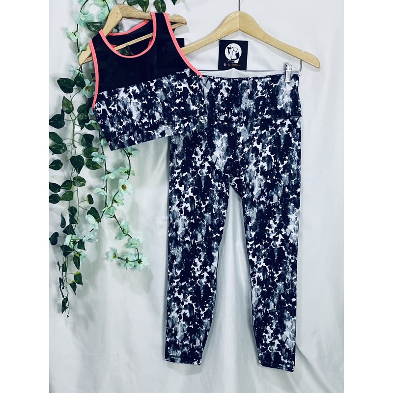 Gottex Studio - Sport Legging Black n White (Yoga,Zumba,Fitness)