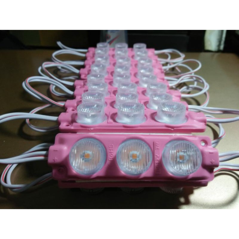 LAMPU LED  3 MATA 12VOLT PINK ECER/GROSIR