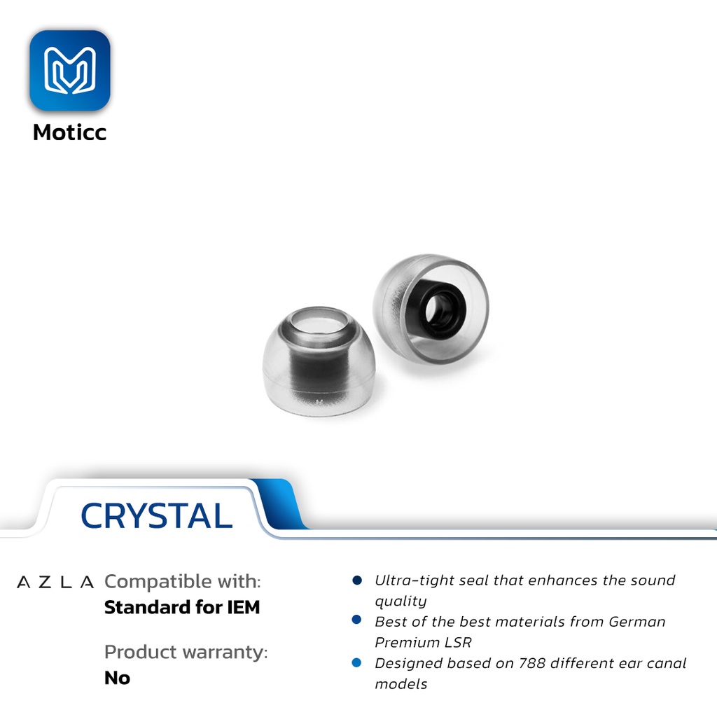 AZLA SednaEarfit CRYSTAL Standard Type for IEM Seal &amp; Comfort Eartips