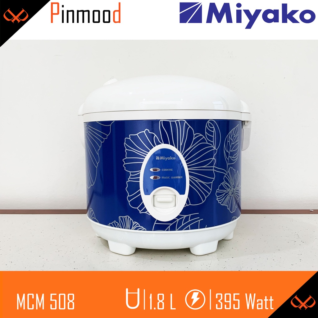 MIYAKO MAGIC COM // RICE COOKER MCM-508 [ 1.8 LITER ] PENANAK NASI - BLUE FLOWER / BIRU
