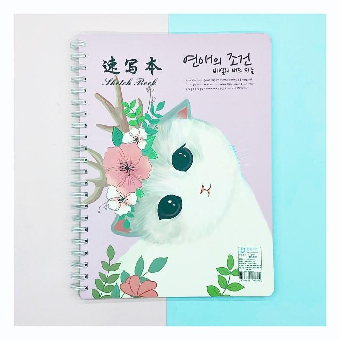

Lora | Sketchbook A4 Spiral Fairy Cat Pink V2