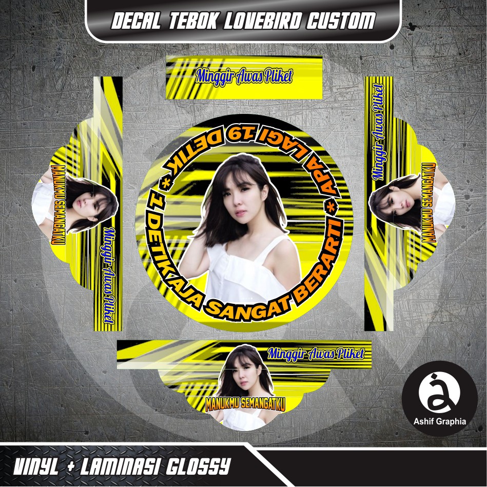 Stiker tebok lovebird custom murah