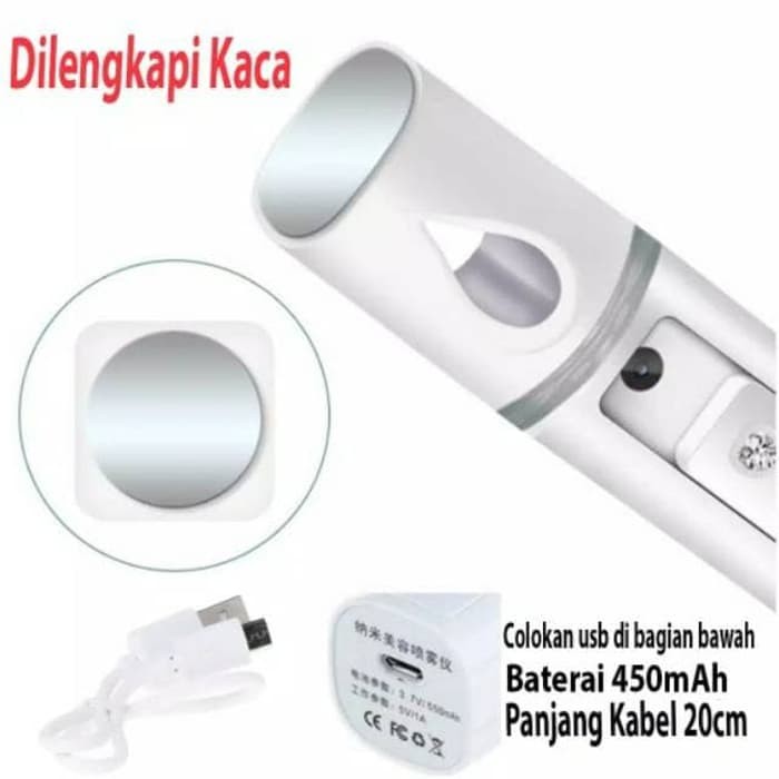 Alat Semprot Nano Spray Water Face Perawatan Wajah Cermin USB Rechargeable