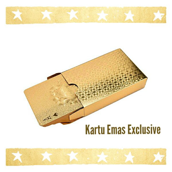 READY STOK--       Kartu Remi Emas - Gold Golden Poker Playing Card Set       TERLARIS