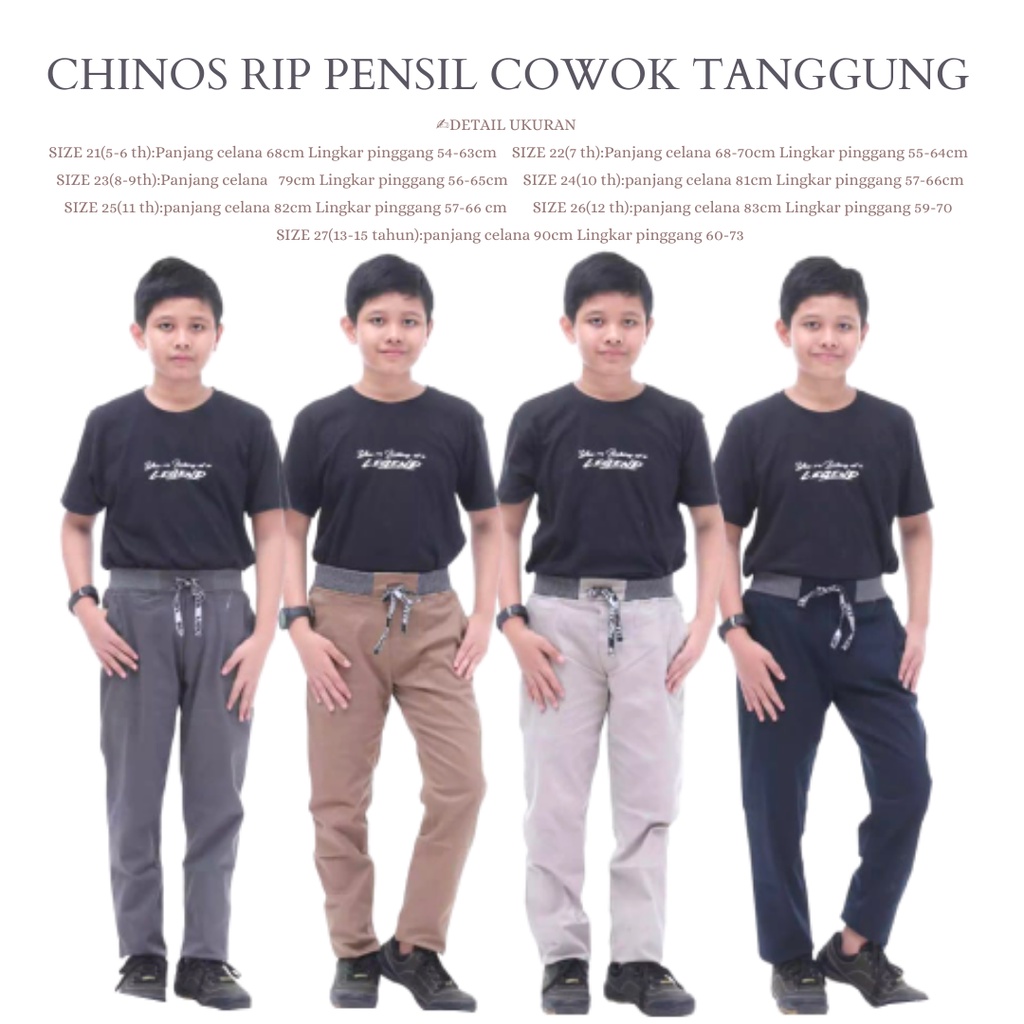 chinos rip pensil cowok tanggung 21-26