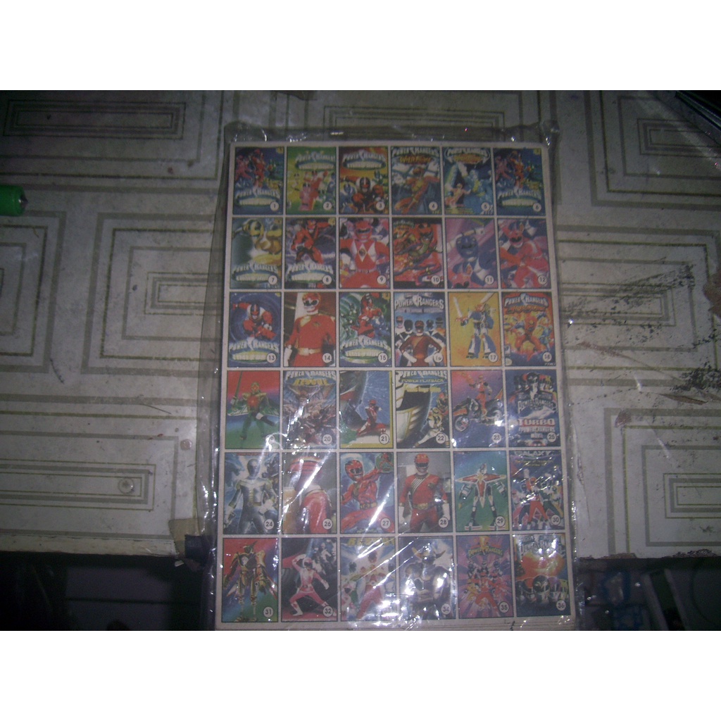 Mainan Kartu Gambar Gepok / Poster Gambar / Umbul Umbul / Power Rangers untuk Anak 70 LEMBAR PERPACK