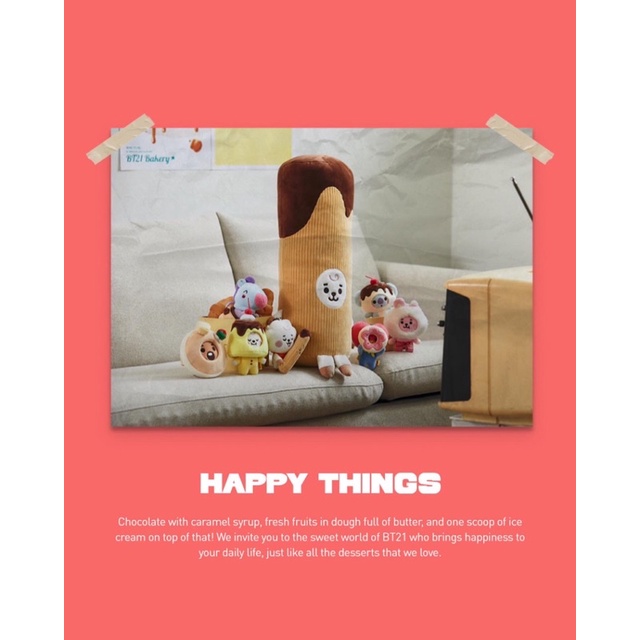 [READY] BT21 Sweet Things Bag Charm Big Churros RJ Body Pillow