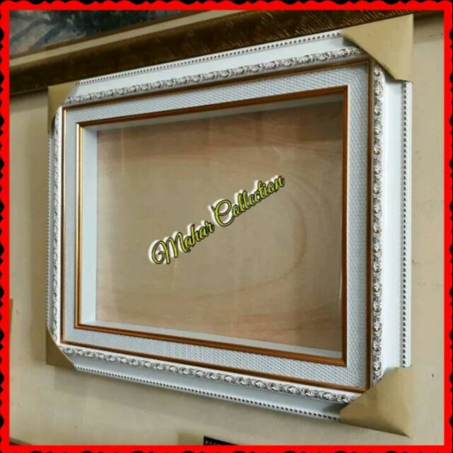 Bingkai Mahar 3d 30x40 Gold White Komplit Packing Shopee Indonesia