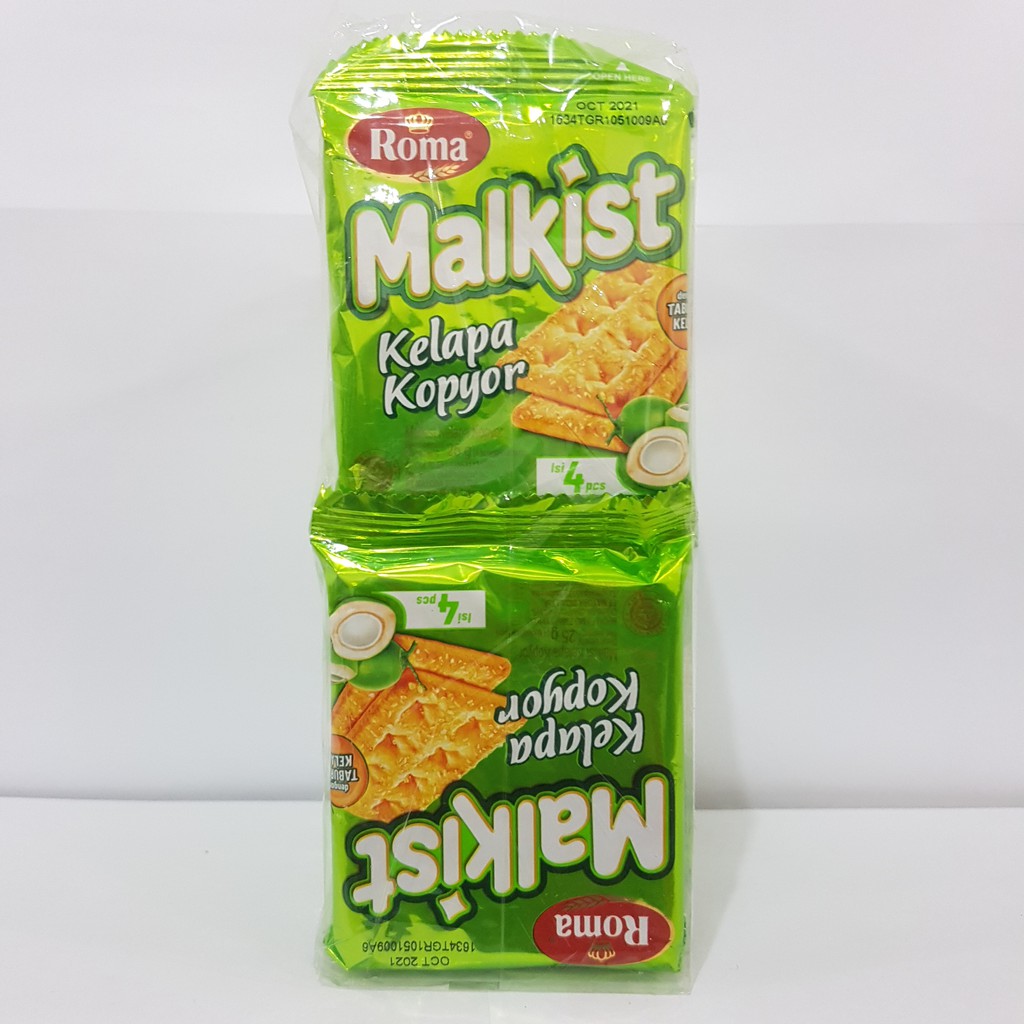 

Roma Malkist Kelapa Kopyor Renceng 25gr Isi 20 Bungkus/Snack/Camilan/Biscuit/Makanan Ringan/Biskuit