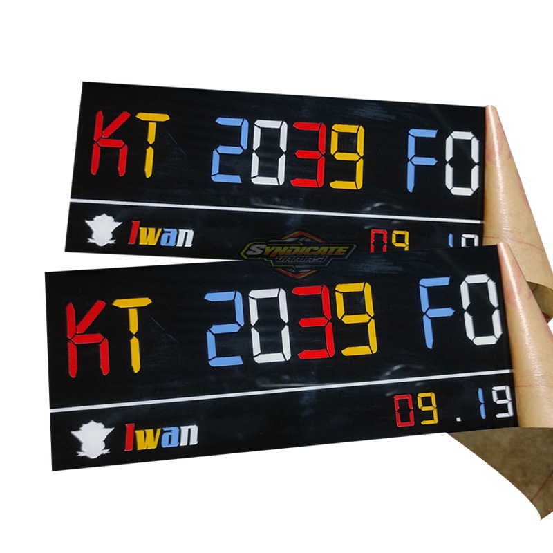 PLAT MOTOR AKRILIK WARNA DIGITAL SYNDICATE VARIASI