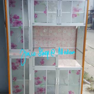 Rak piring murah Medan Lemari Sayur Aluminium 3pintu Rak piring murah Medan Lemari Sayur Aluminium 3pintu