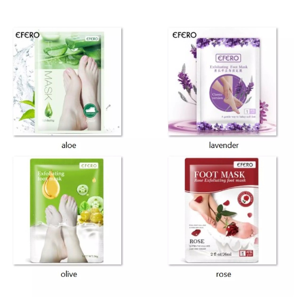 EFERO EXFOLIATING FOOT CARE MASK MASKER KAKI EFERO MASKER KAKI BIOAQUA FOOTMASK EFREO HANDMASK PUTIMI HANDMASK ALOEVERA