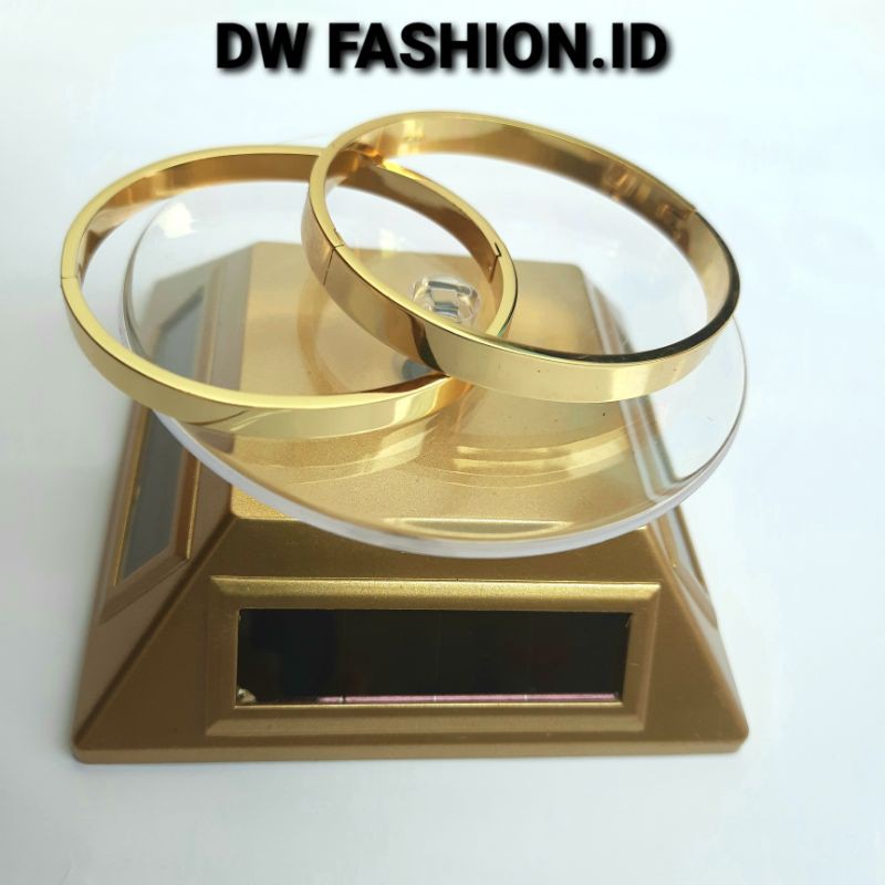 GELANG TANGAN PRIA WANITA TITANIUM POLOS GOLD ELEGAN | GELANG TITANIUM