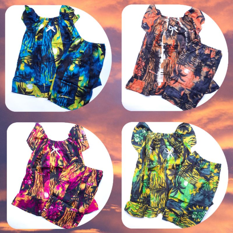 SETELAN BAJU ANAK SANTAI / DASTER PAKAIAN BALITA USIA 4 5 6 TAHUN / PILIH MOTIF BUNGA PANTAI COD