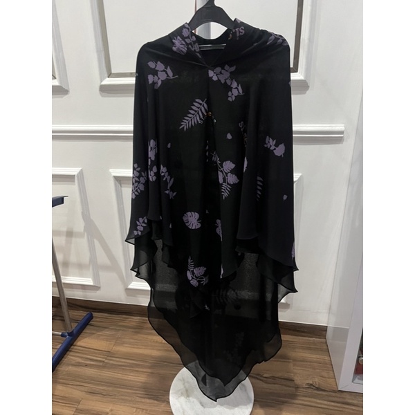 preloved khimar sisesa printing Black