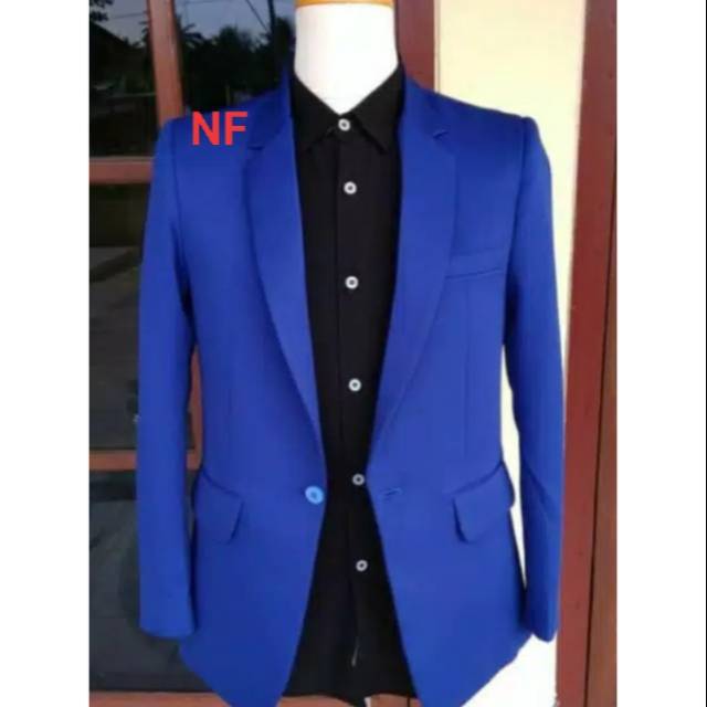 Jas Pria Biru Jas Formal pria Jas Wisuda