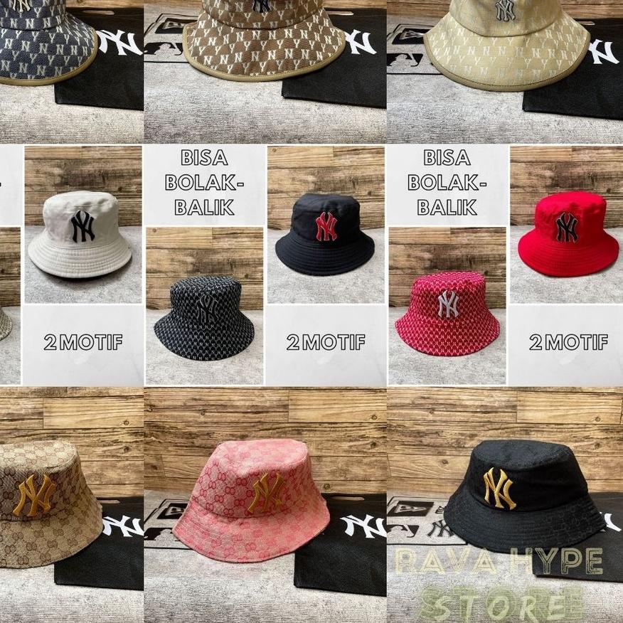 Topi Bucket MLB NY Cap Bucket Hat / Topi Pria Wanita ,,