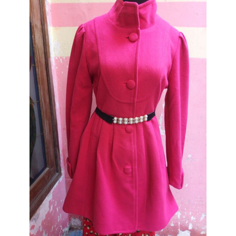 coat wool pink megar baby dol