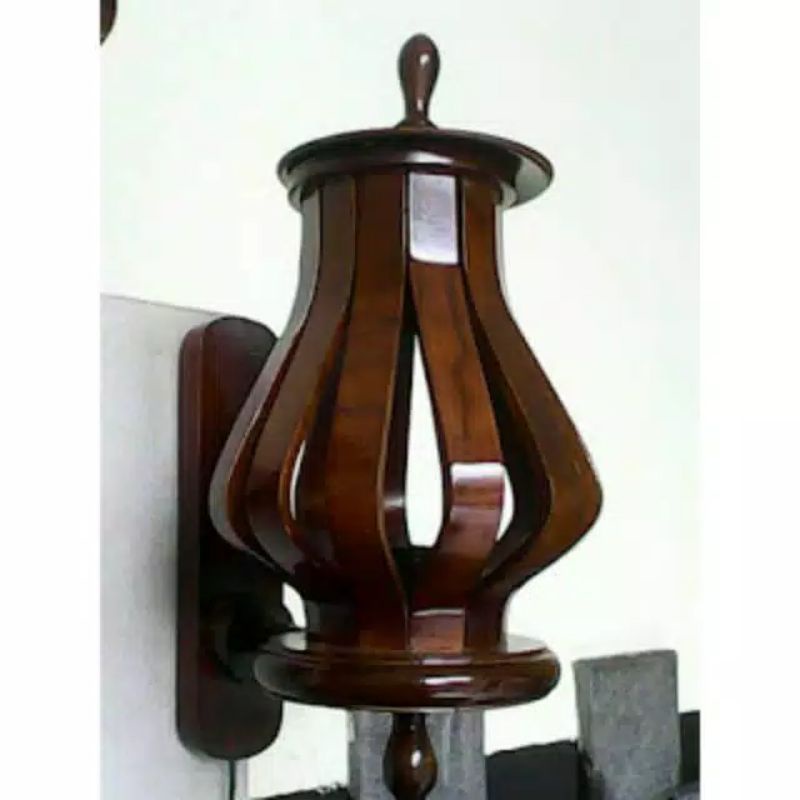 [FURNITURE] LAMPU TEMPEL DINDING DARI KAYU JATI ASLI (BLORA)