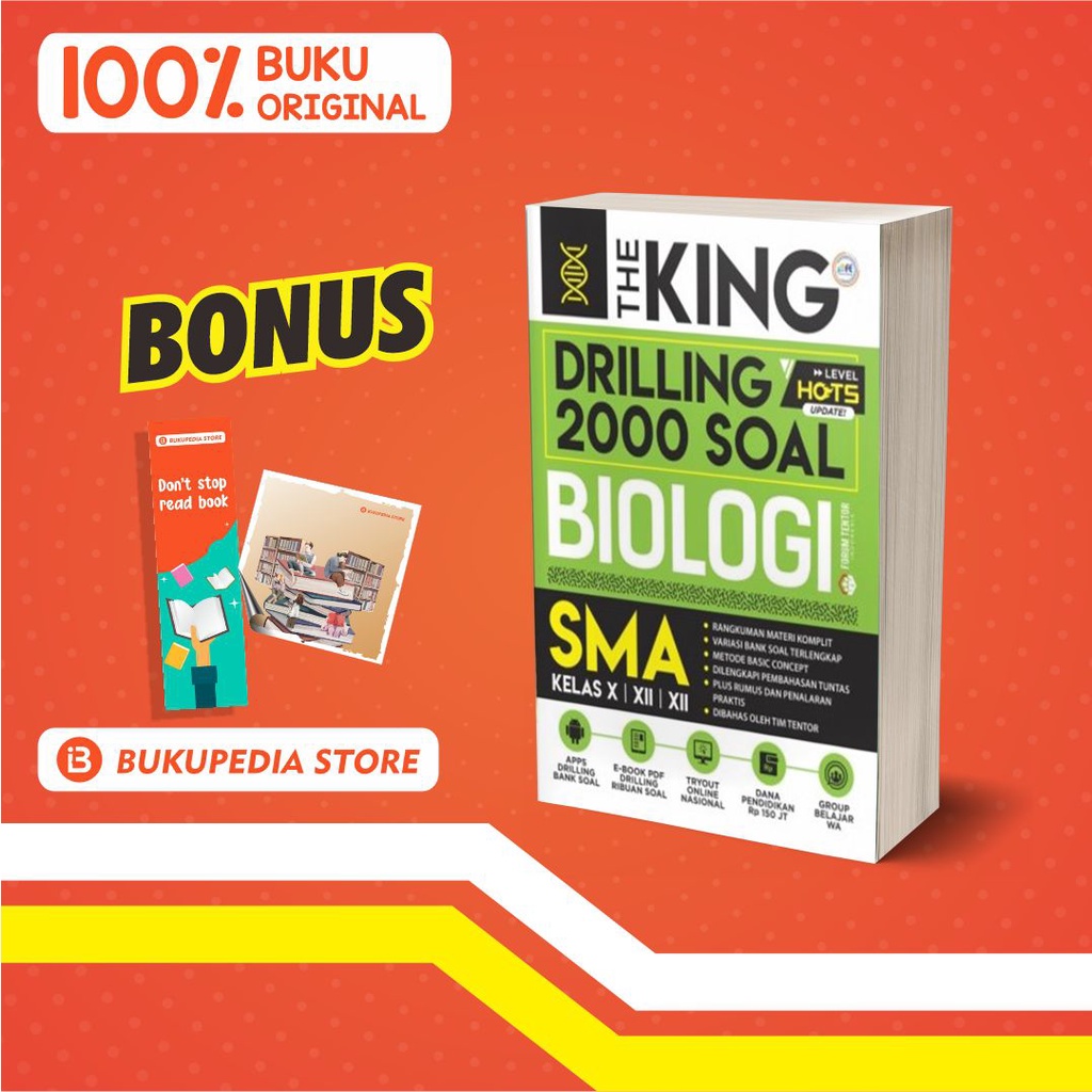 

BUKU BIOLOGI SMA : THE KING DRILLING 2000 SOAL - FORUM EDUKASI, BOOKMARK, STICKER