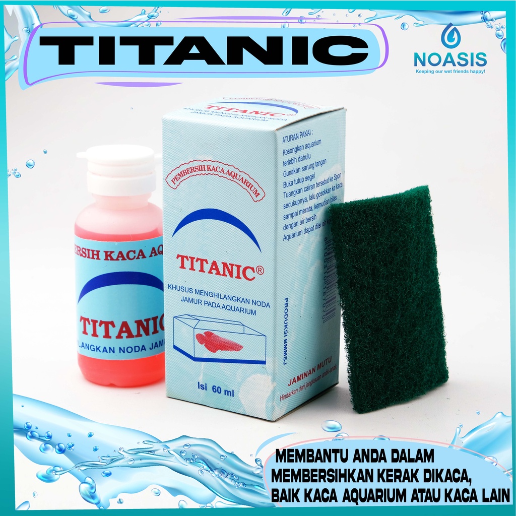 OBAT PEMBERSIH KACA ANTI JAMUR AQUARIUM TITANIC 60 ML AQUASCAPE
