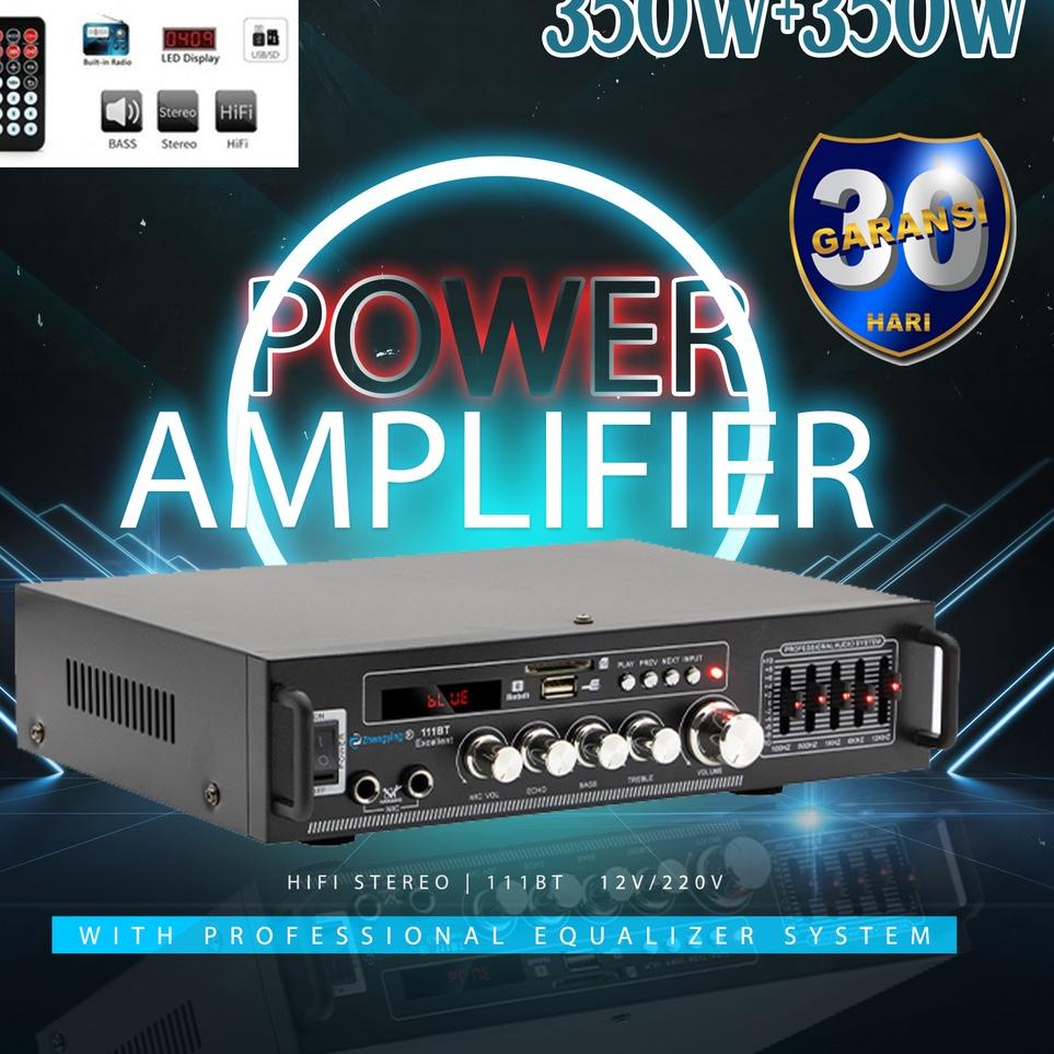 Tidak Diragukan.. AV111 Ampli Amplifier Bluetooth Audio Karaoke Home Theater FM Radio 700W