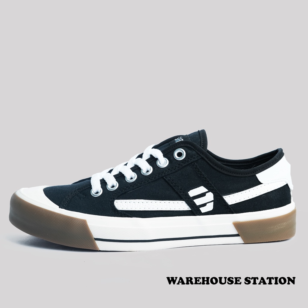 SABA 80s Black White Gum-Sepatu Sneakers Casual Pria Wanita