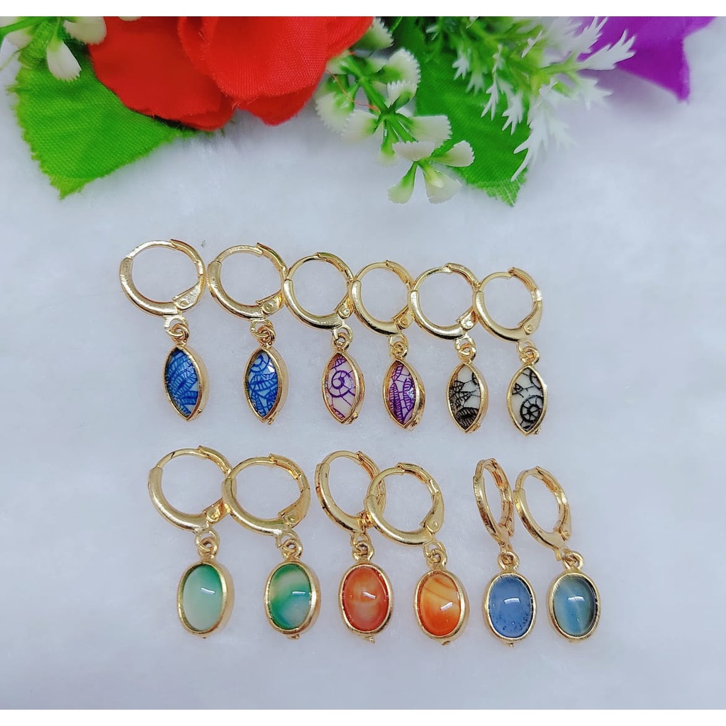 Anting anak lapis emas A-F