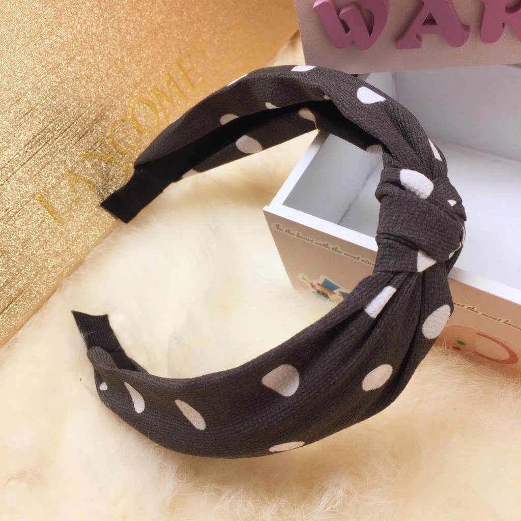 Bando Wanita Motif Polkadot Aksesoris Rambut Bando Kain Dewasa Motif Polkadot Untuk Wanita