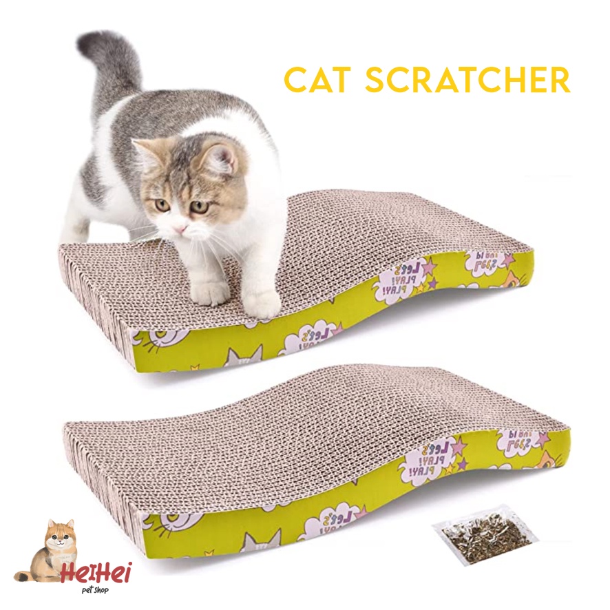 Papan Garukan Kucing + Serbuk Catnip - Cat Scratcher - Mainan Kucing Scratching Pad