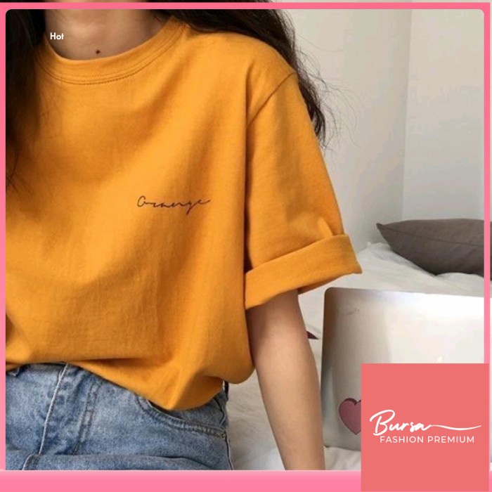 Kaos Wanita Golden Orange / Kaos Wanita Korea / Atasan Wanita Korea